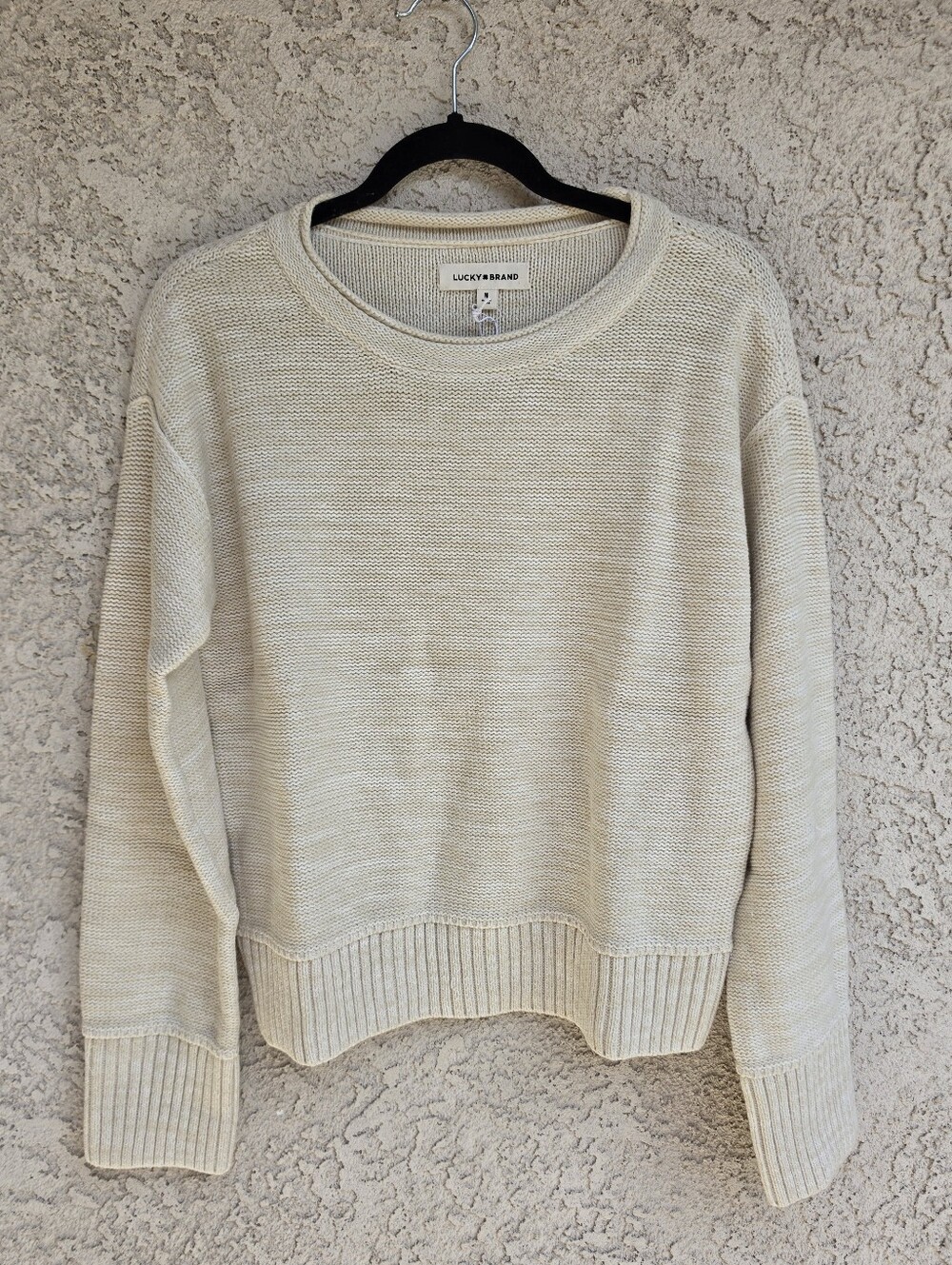 Lucky Brand Women’s Cream Knit Crewneck Sweater NWT